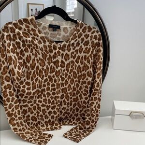 J. Crew Leopard Print Cardigan